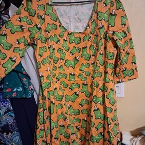 Lady V London Vintage Halloween Dress | Frankenstein Print | Size 20